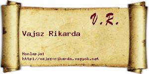 Vajsz Rikarda névjegykártya